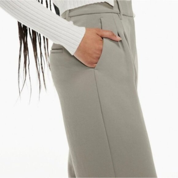 WILFRED Effortless Crop Pant Talin Basalt Grey Tall High Rise Pants 0 ARITZIA - Picture 5 of 13